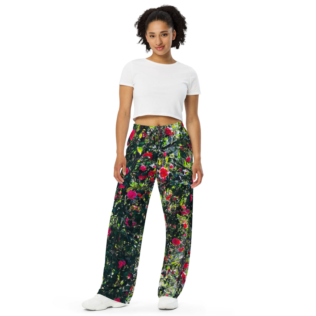 “Frrrbird”-All-over print unisex wide-leg pants