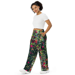 “Frrrbird”-All-over print unisex wide-leg pants